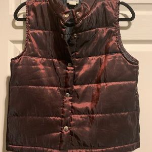 Burgundy puff vest